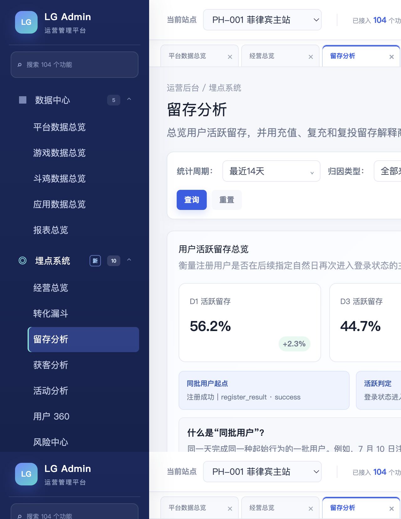 留存分析原型